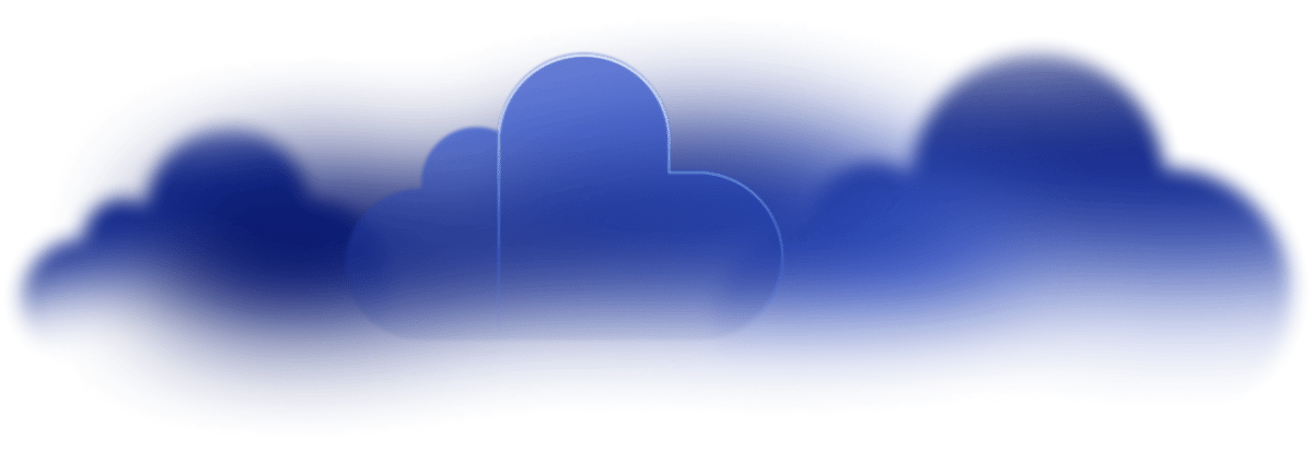 Stylized cloud illustration with blue clouds
